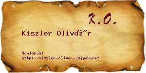 Kiszler Olivér névjegykártya