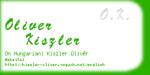 oliver kiszler business card