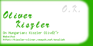 oliver kiszler business card